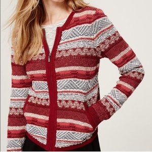 LOFT Escapade Sweater Zip Up Cardigan Large